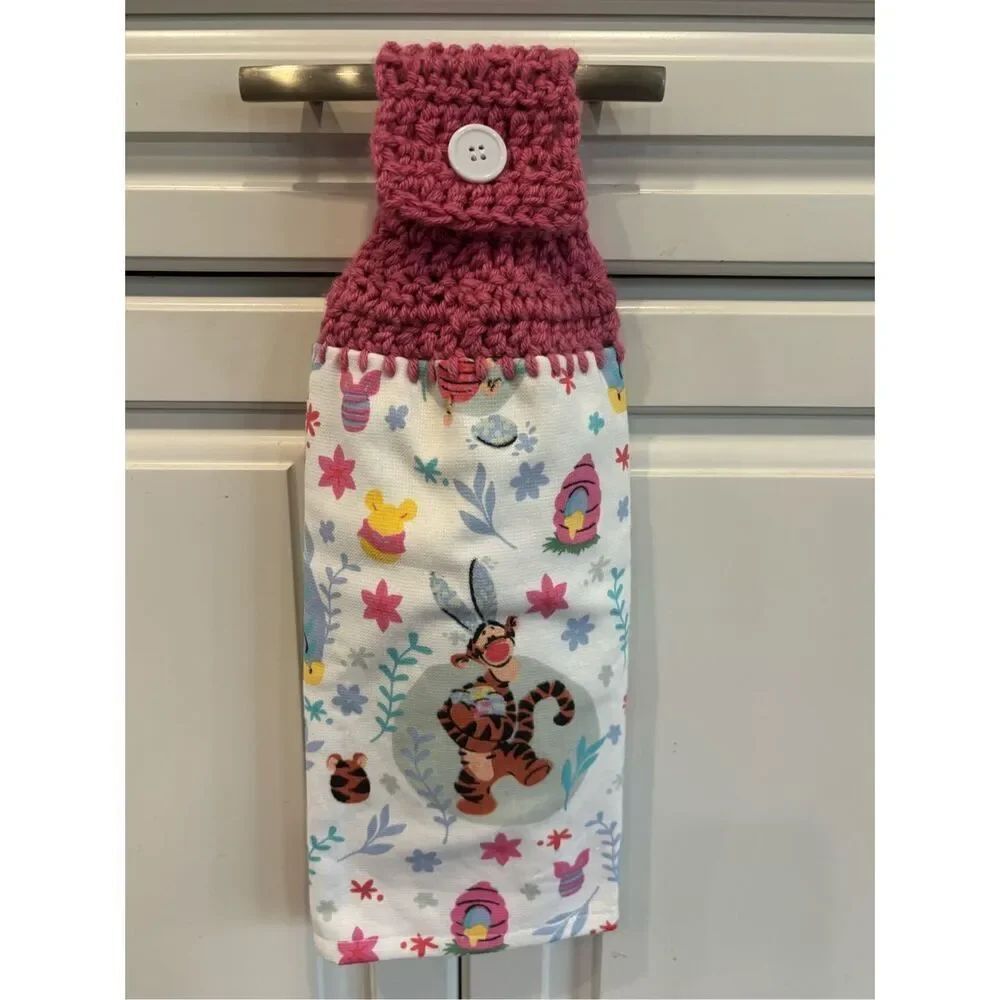 Crochet Top Kitchen Towel-Tiger